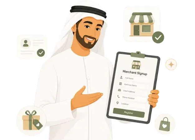 Emirati merchant selling on EhdaCard