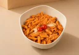 Pink Pasta with Mushroom & Chicken